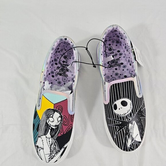 Disney The Nightmare Before Christmas Jack and Sally Slip-on Sneakers NWT - Picture 16 of 16